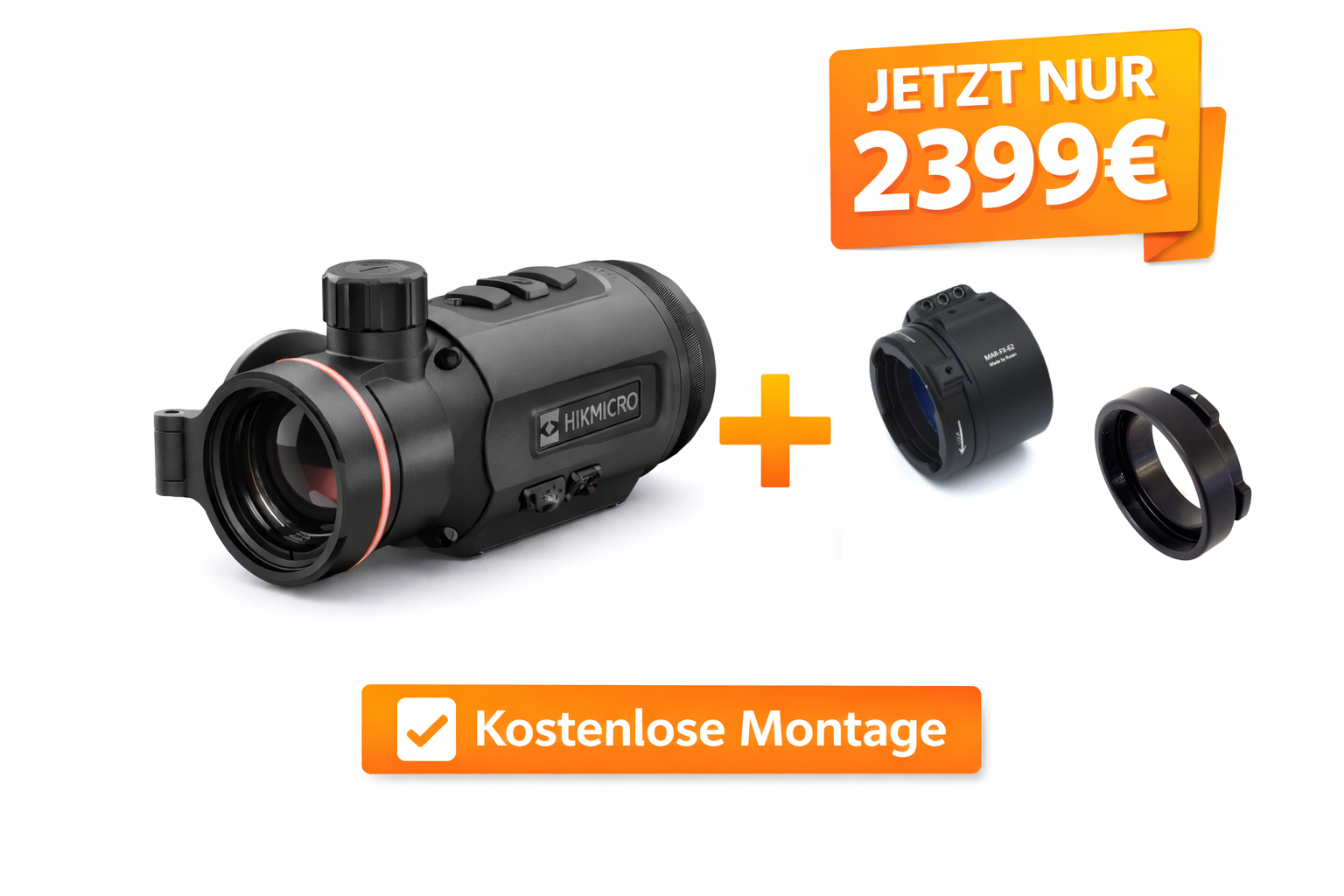 Hikmicro Thunder TQ35C 3.0 + Rusan Modular Adapter im Set + fertig montiert